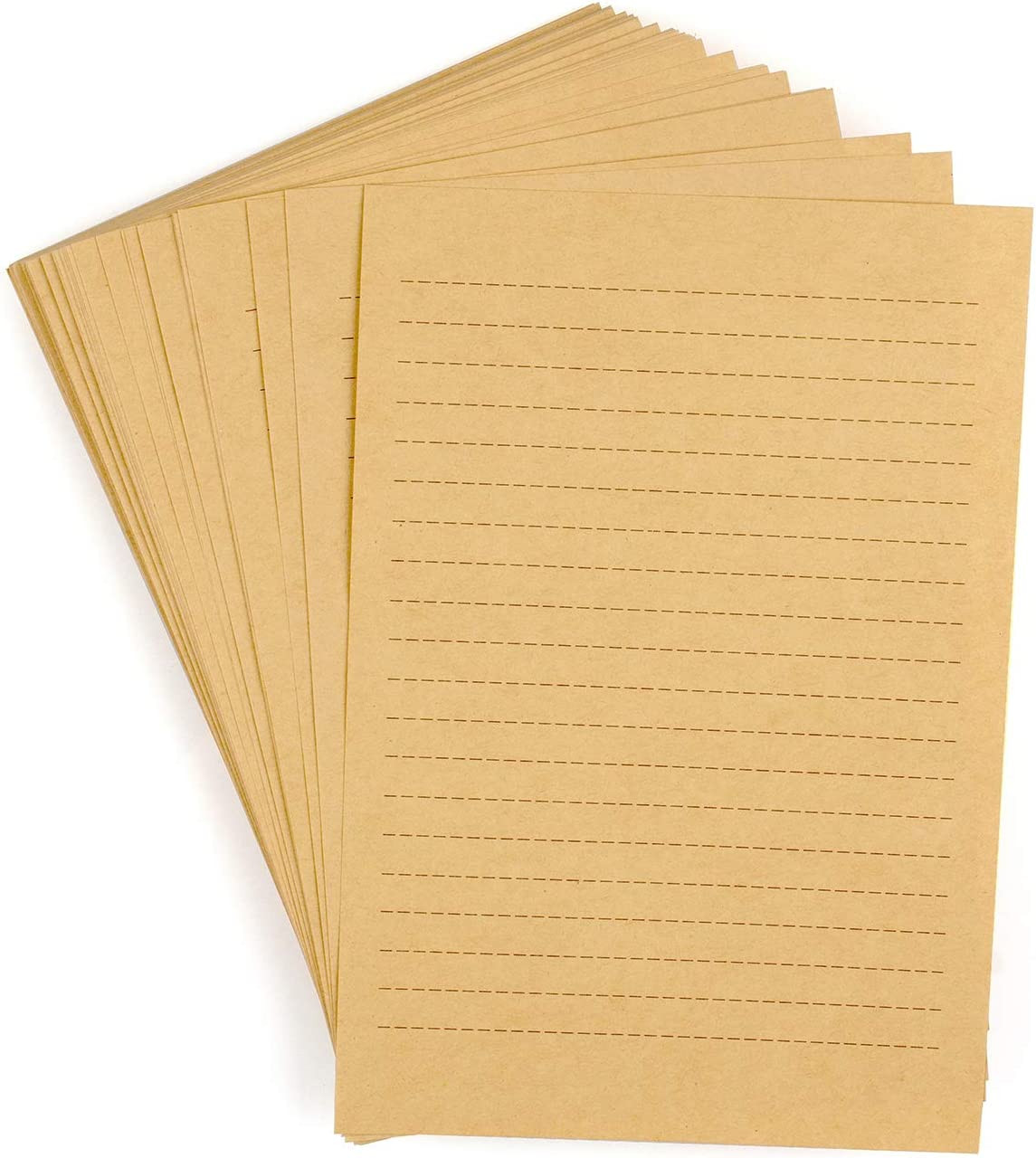 100 Sheets Vintage Kraft Stationary Paper 5.71 X 8.27 Inch, A5 Size 120Gsm Lined