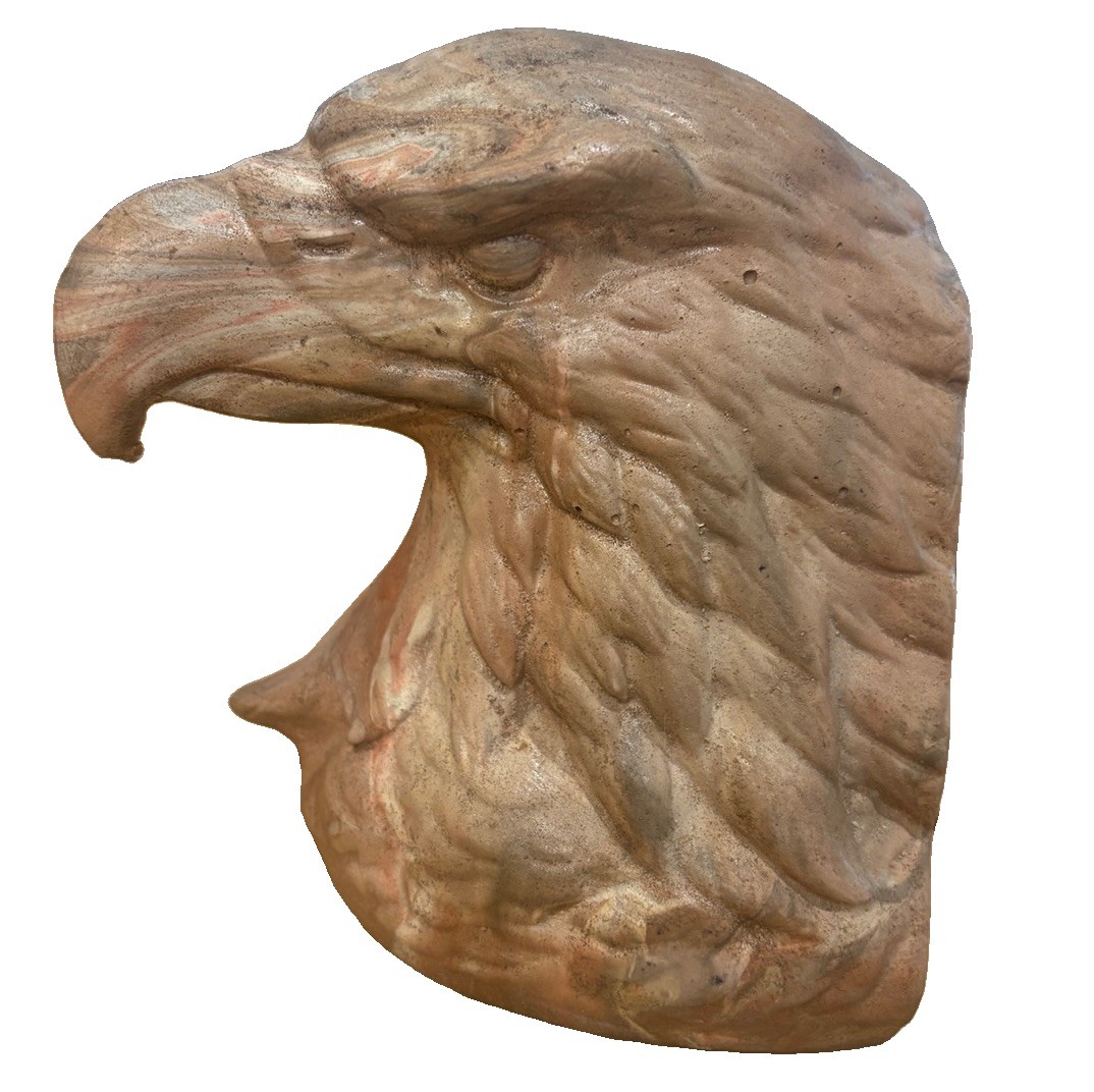 Vintage Native American Eagle Bookend Swirl Layered Clay Resin Western Decor