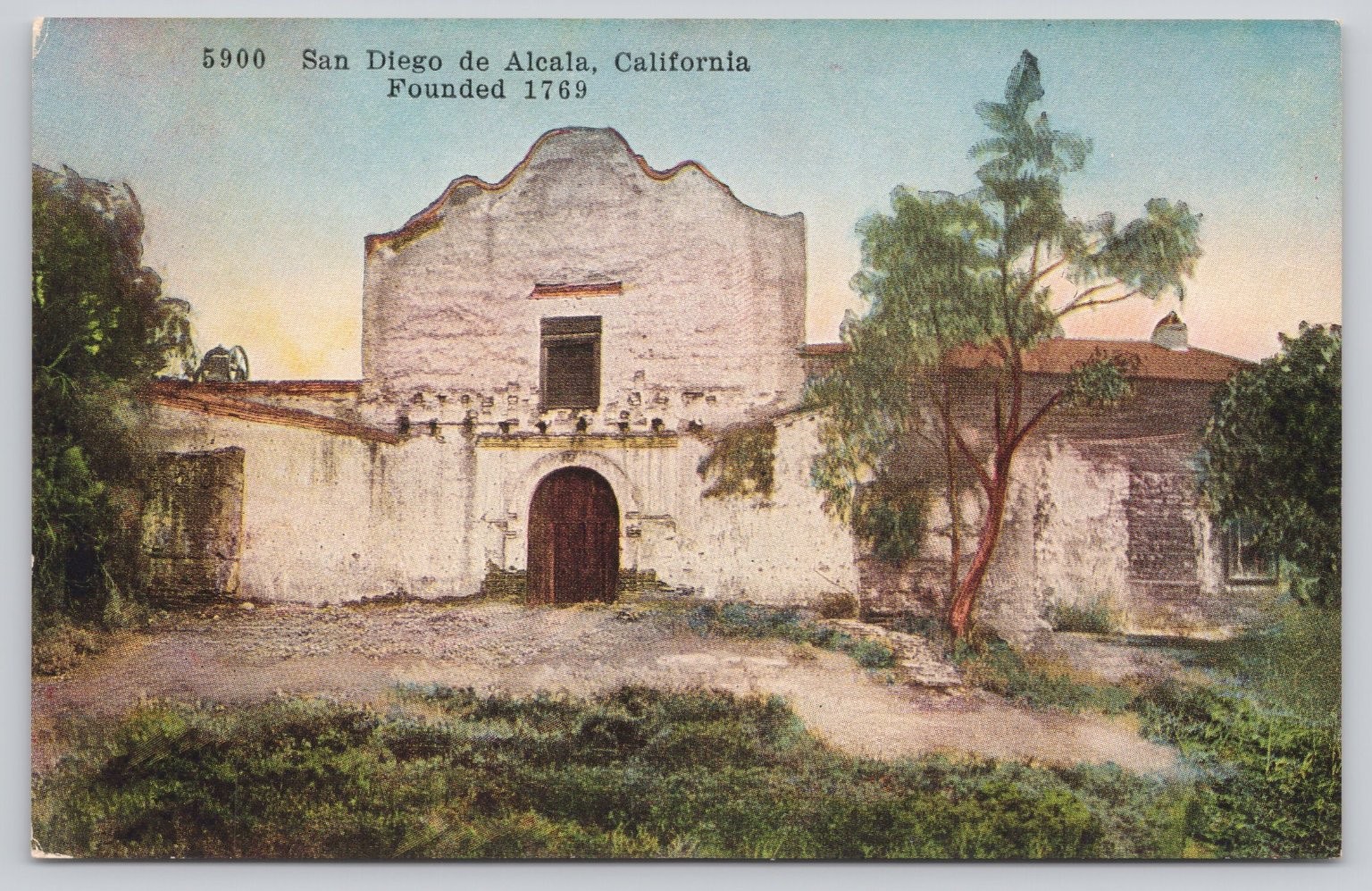 San Diego de Alcala Mission Postcard CA California Founded 1769 Pacific Novelty
