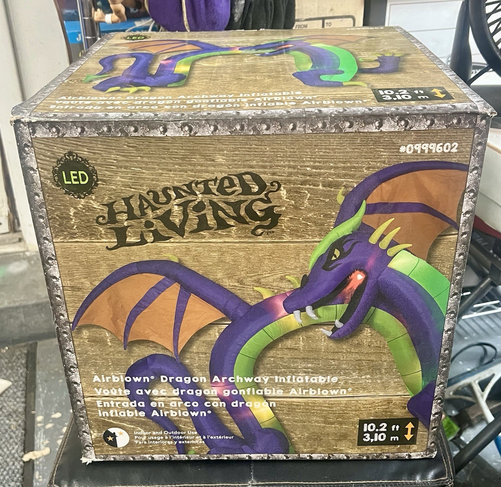 RARE NEW Gemmy Haunted Living 10.2 ft Lighted Dragon Archway Airblown Inflatable