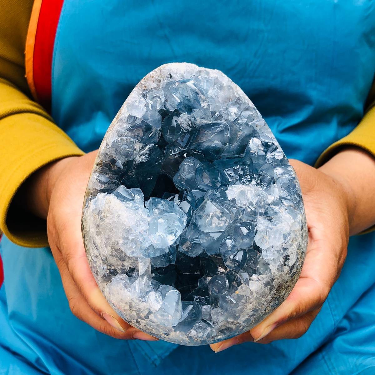 5 LB Large Natural Celestite Geode Crystal Cluster Healing Specimen 4533