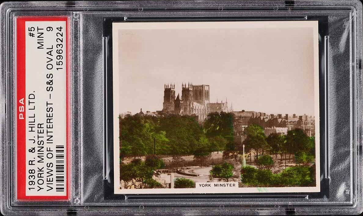 1938 PSA 9 Pop 1 York Minster #5 - R & J Hill S&S Oval VIEWS OF INTEREST