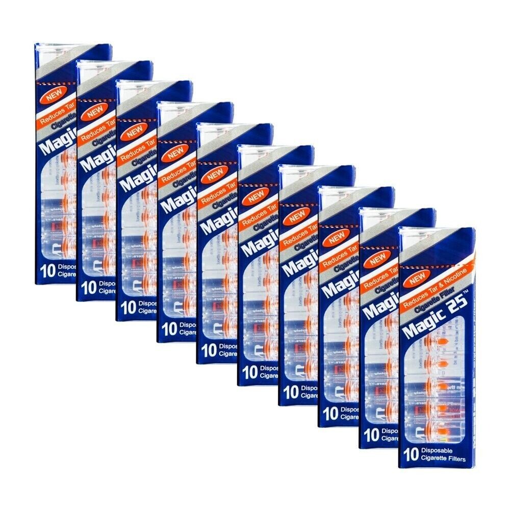 MAGIC 25 Cigarette Filters 10 Packs Filter Out Tar & Nic ~Free Shipping