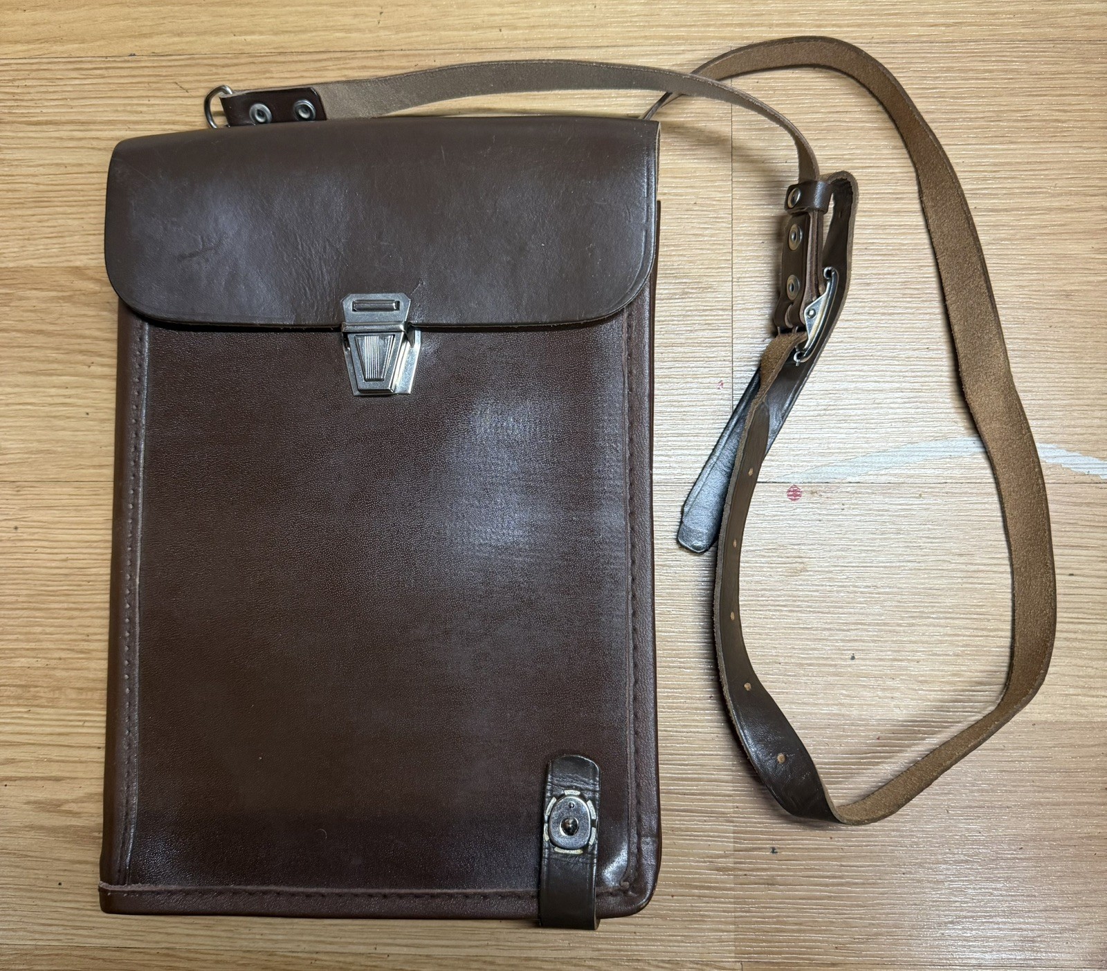 Vintage Leather Bag Military Army USSR officer Soviet Combat Case Tablet Rare 