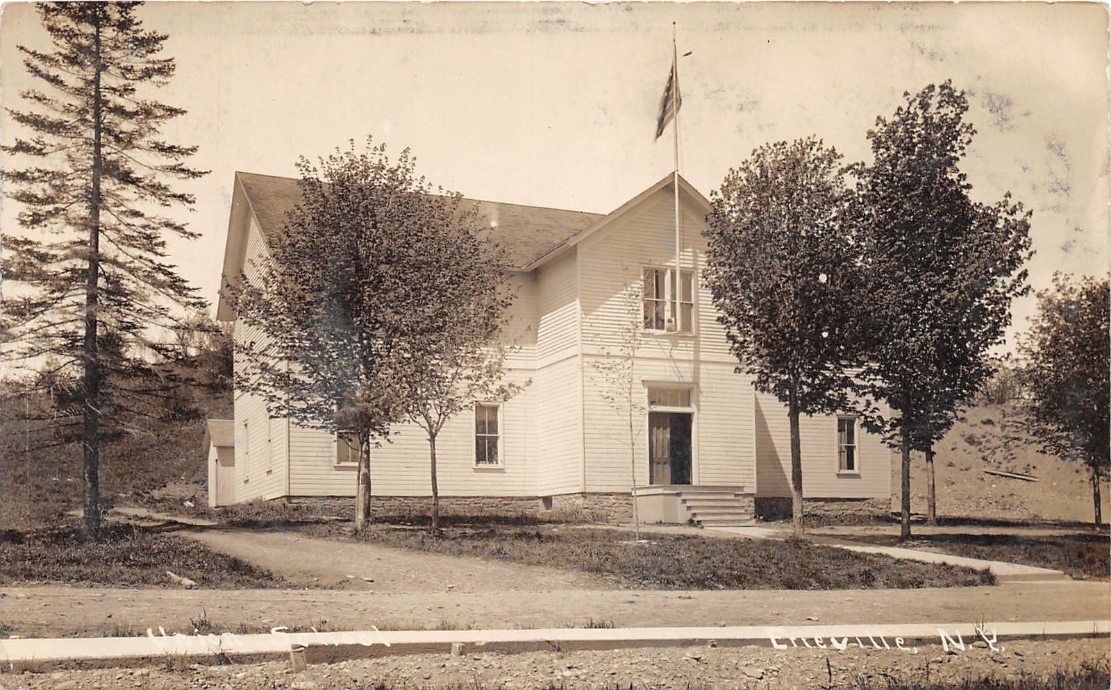 J48/ Erieville New York RPPC Postcard c1910 Union School Building 184
