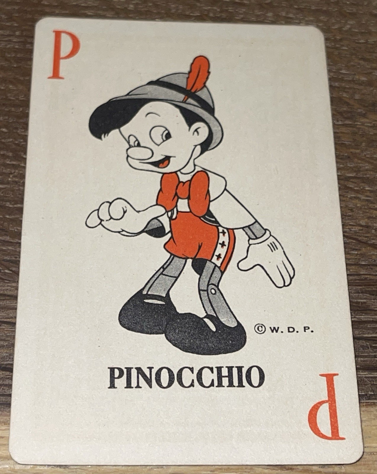 PINOCCHIO ROOKIE CARD 1939 WHITMAN WALT DISNEY CARD GAME PLAYING CARD VERY RARE