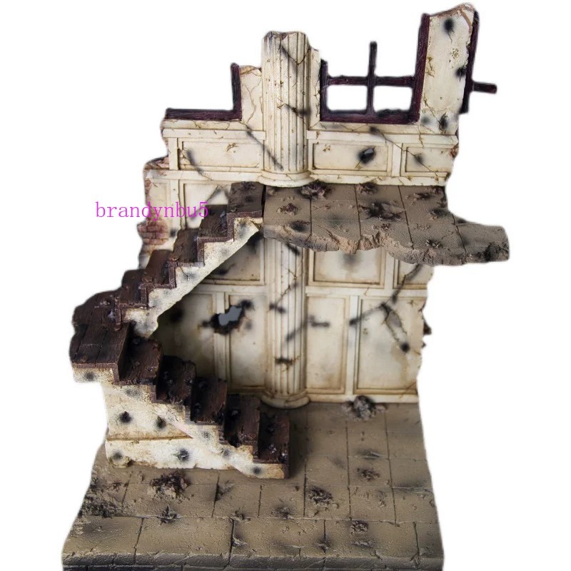 War Ruins 1:12 Scale Destroyed Building Ruins Battle‑Damaged Display Scene Resin