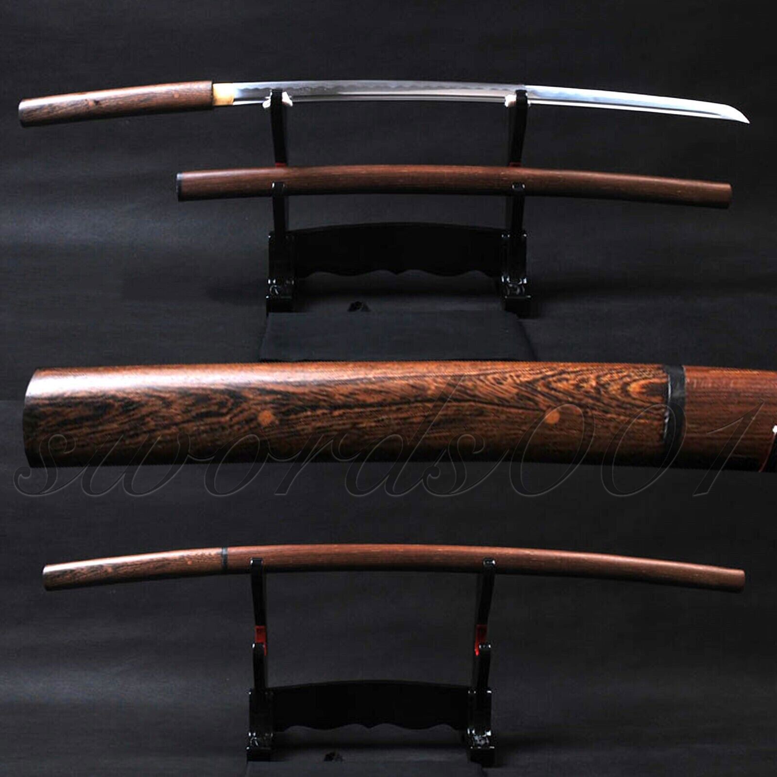 Rosewood Shirasaya Katana T10 CarbonSteel Japanese Samurai Sharp Practical Sword