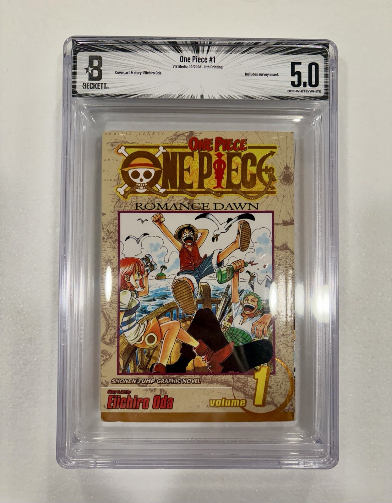 BGS 5.0 One Piece Vol 1 Gold Foil English 11th Edition 2008 Graded Manga VIZ