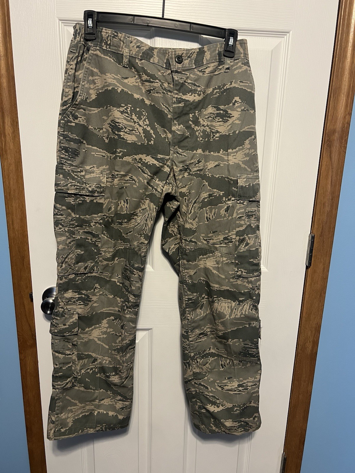 US Air Force Men’s Utility Pants Tiger Stripe Camo 34 Reg Cotton Military, Baggy
