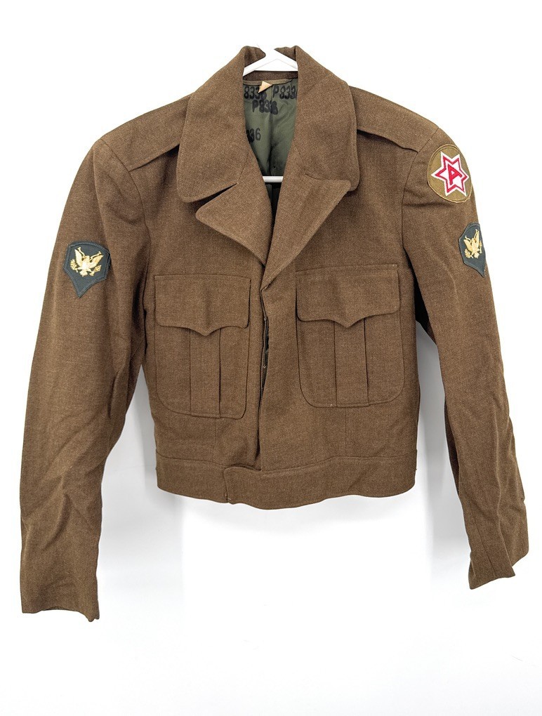 WWII Army 6th Division Specialist Coat Jacket Brown