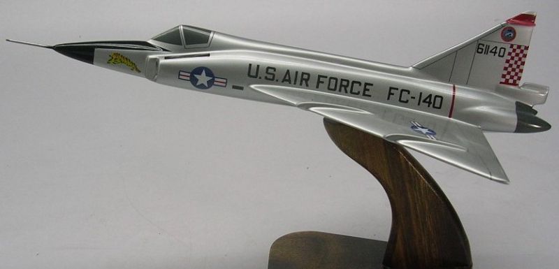Convair F-102 Delta Dagger Airplane Wood Model Replica Small 
