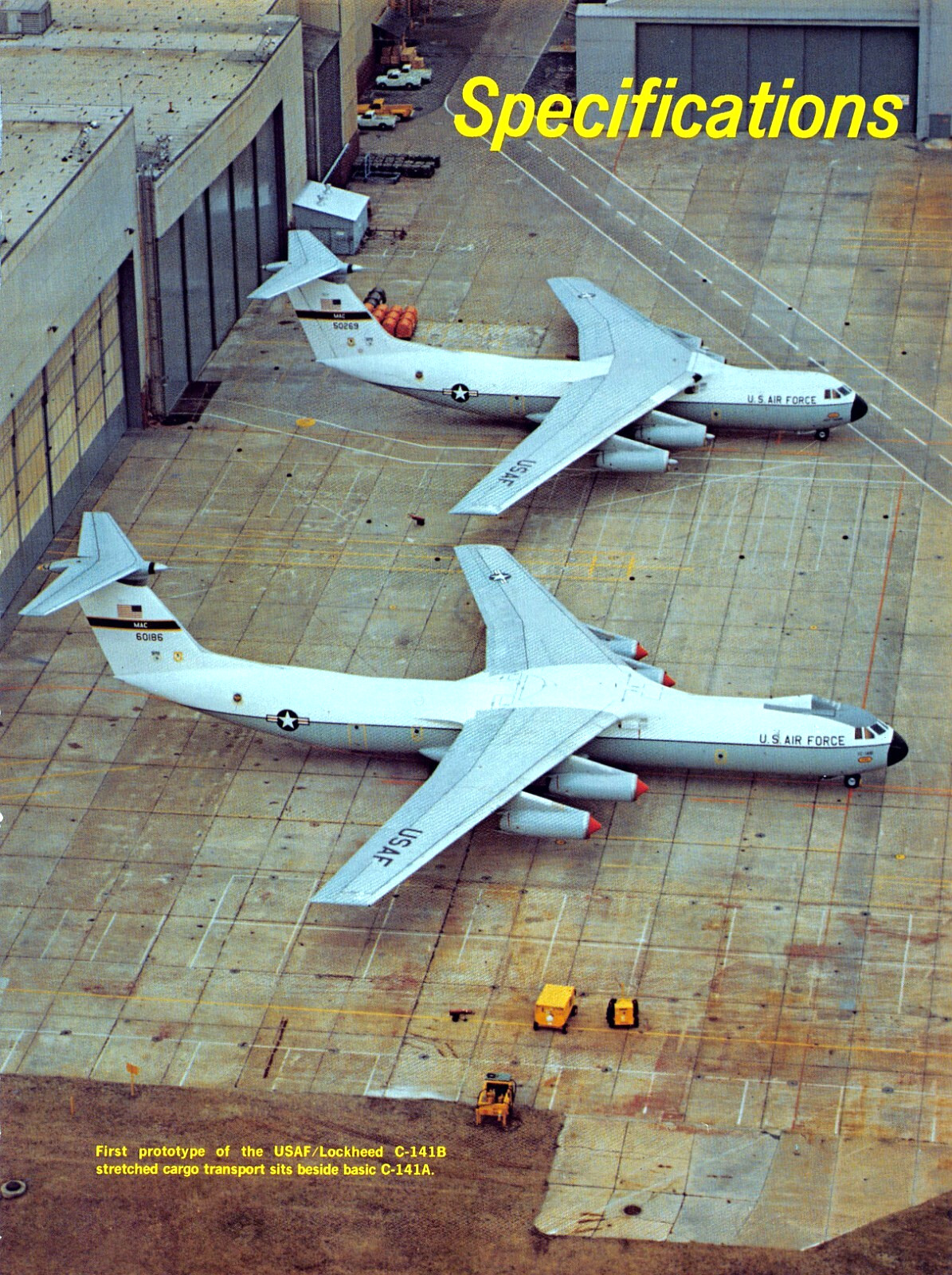 USAF Lockheed C-141B Prototype On Display Next To C-141A Vtg Magazine Print Ad