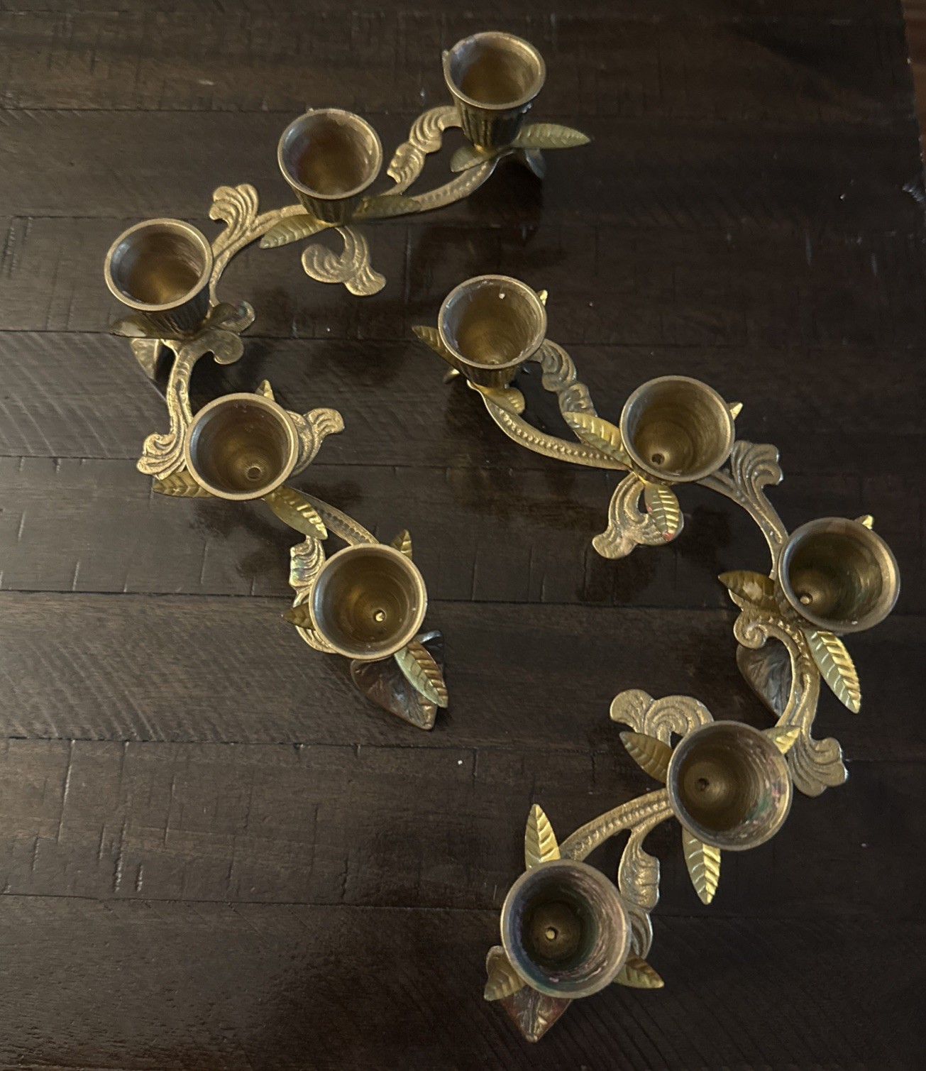 Vintage Andrea By Sedak Candelabras Set Of 2 - 5 Light Leaf Filigree