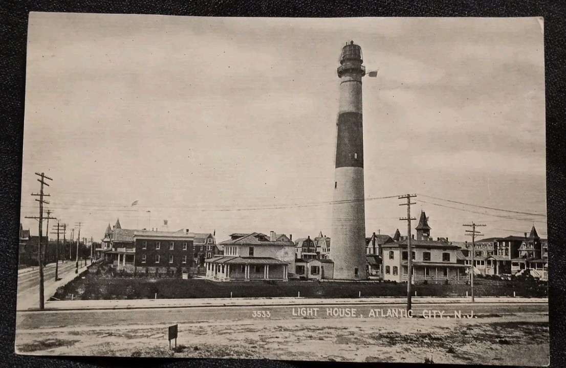 Vintage 1900s Light House Atlantic City, New Jersey Postcard RARE