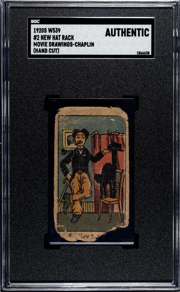 1920s W539 Movie Drawings-Chaplin New Hat Rack #2 SGC A
