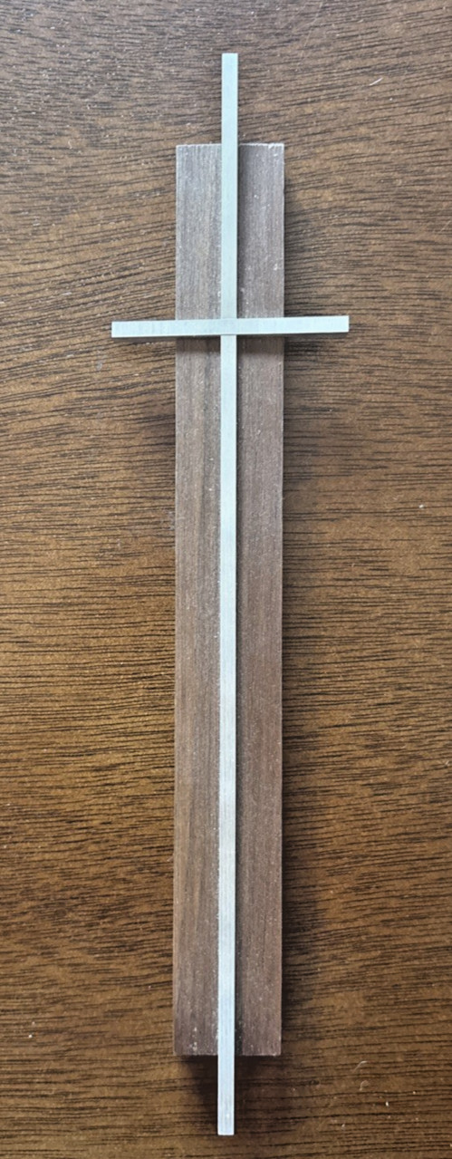 Vintage AAL Lutheran Confirmation Cross Aluminum Walnut Plaque Original Box