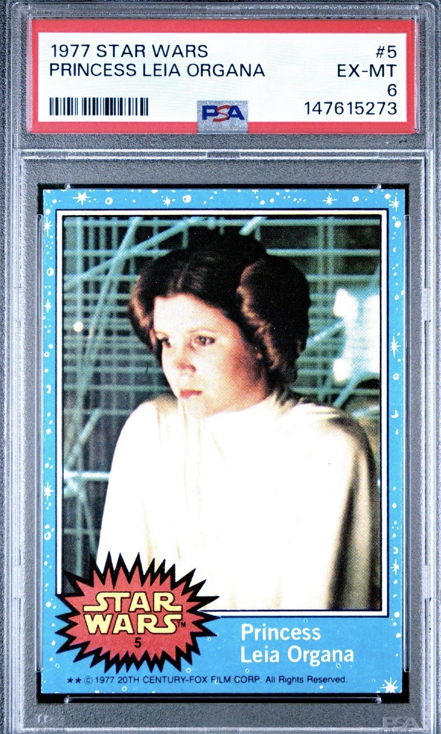 1977 Topps Star Wars Princess Leia Organa #5 PSA 6 -Bonus 8 card set