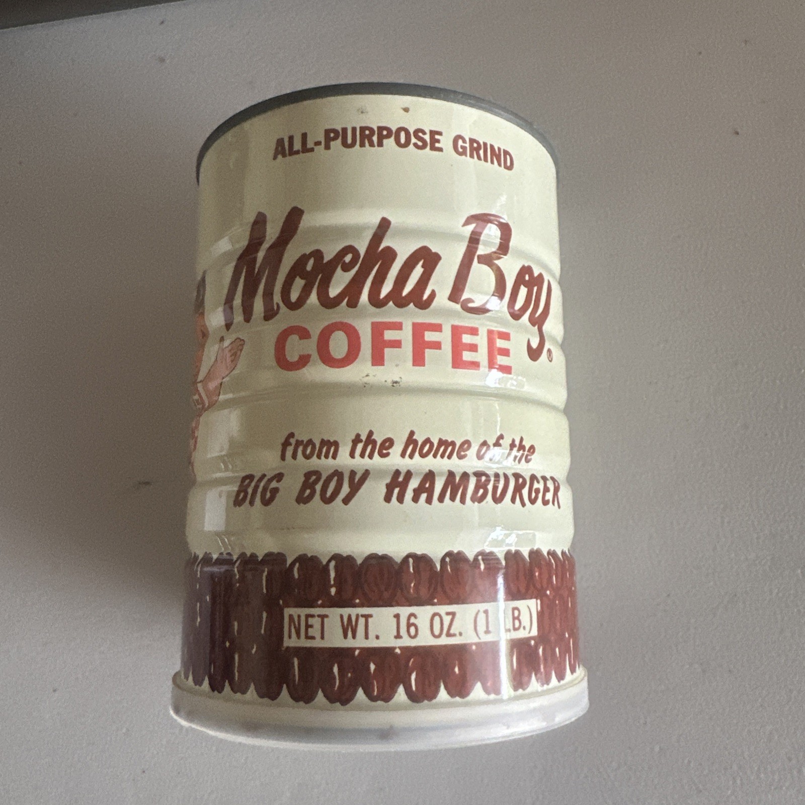 VINTAGE BOB'S BIG BOY MOCHA BOY COFFEE 1 LB. CAN FULL SEALED