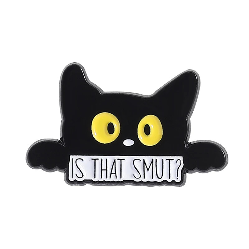 31 Types Cartoon Punk Black Peeping Cat Brooch Enamel Pins Cute Cat Reading
