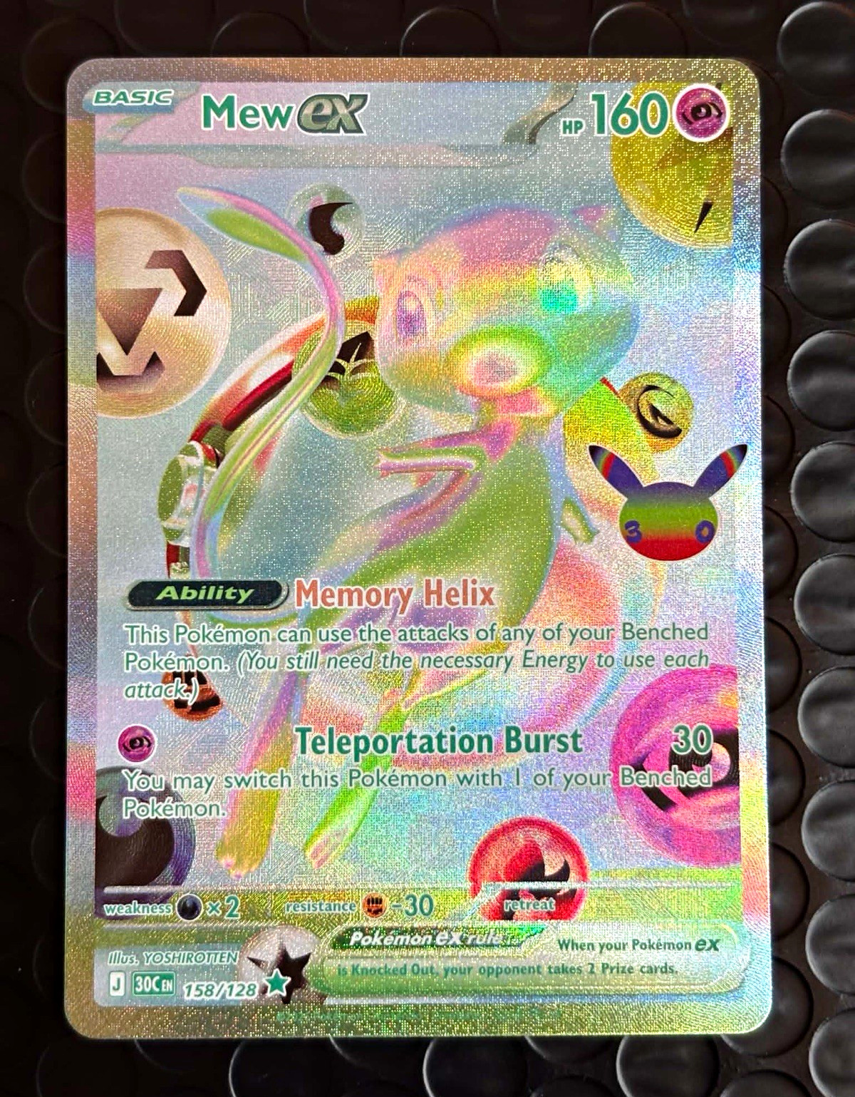 Pokemon Mew Ex 158/128 Futuristic Rare English 30th Celebration NEW