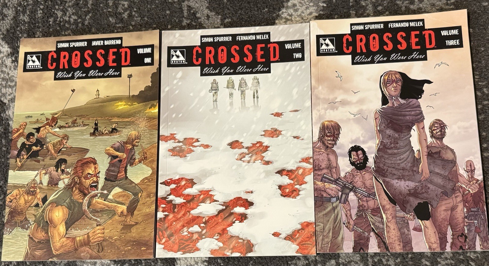 Crossed Comic Wish You Were Here Series Volumes 1-3 Great Condition.