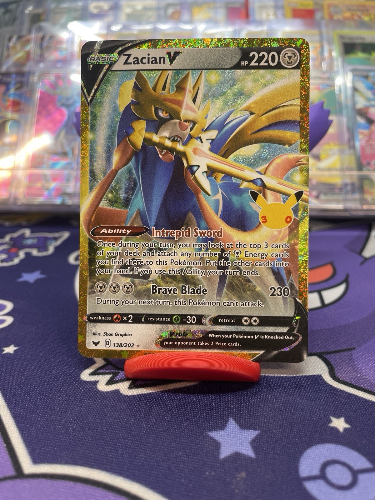 Pokemon TCG 30th Celebration Zacian V 138/202