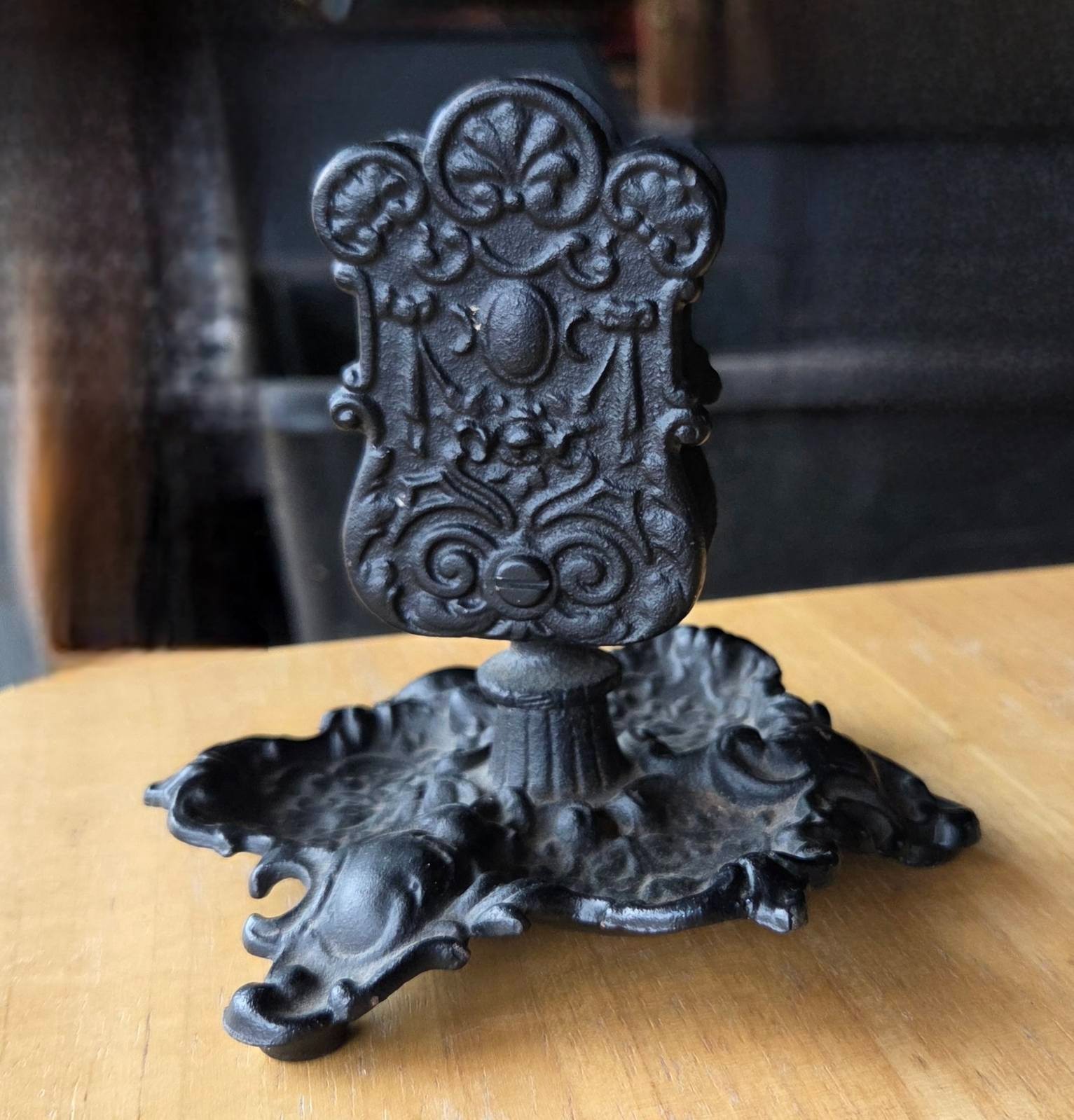 C & J.G. Emig Cast Iron Match Holder LATE 1800\'s  EMIG No. 1166