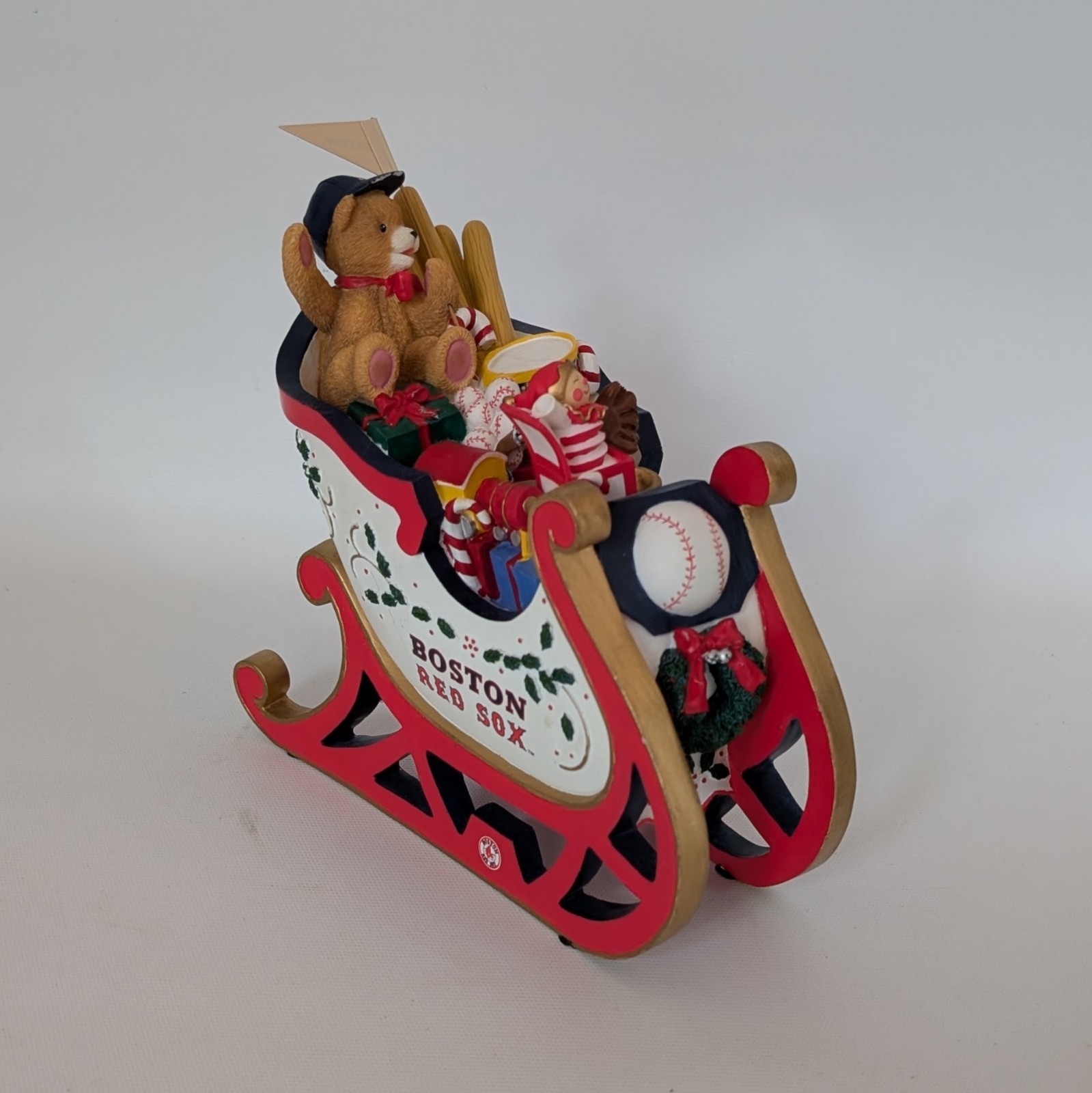 2008 Boston Red Sox Santa\'s Sleigh Holiday Collectible Figurine - Danbury Mint