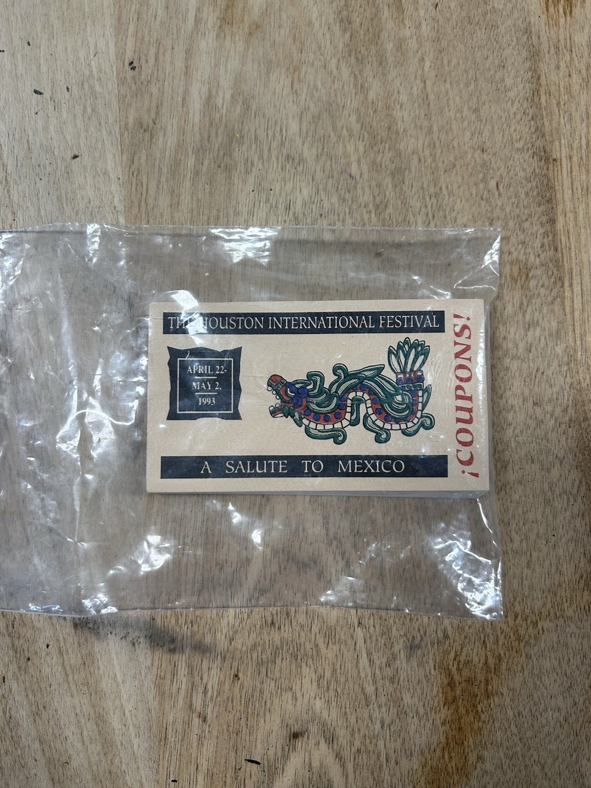 Vintage 1993 Houston International Festival Coupon Booklet Palomas Cafe 