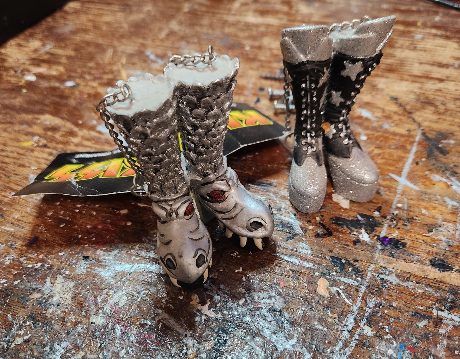 KISS Christmas Ornaments Gene\'s Destroyer & Paul\'s Alive boots