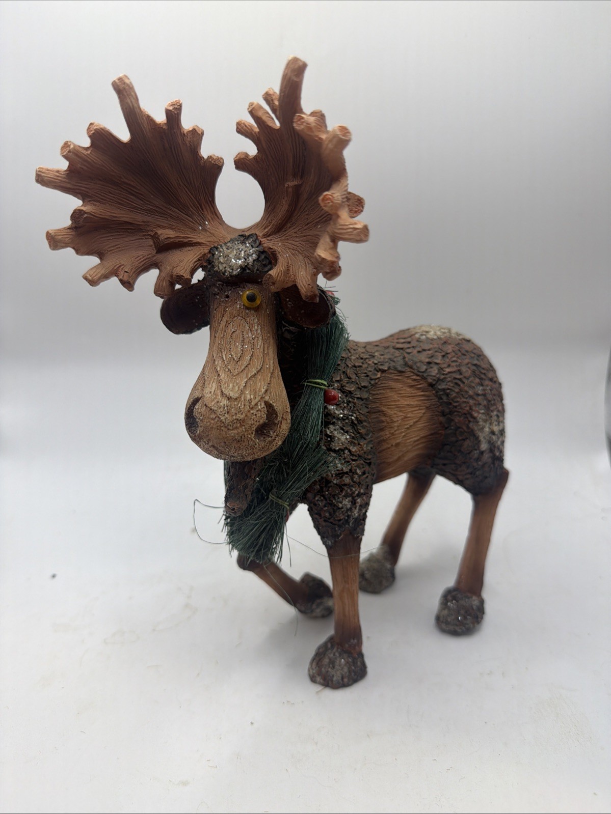 Vintage Funny Moose Figureen  Resin 10 Inches Tall