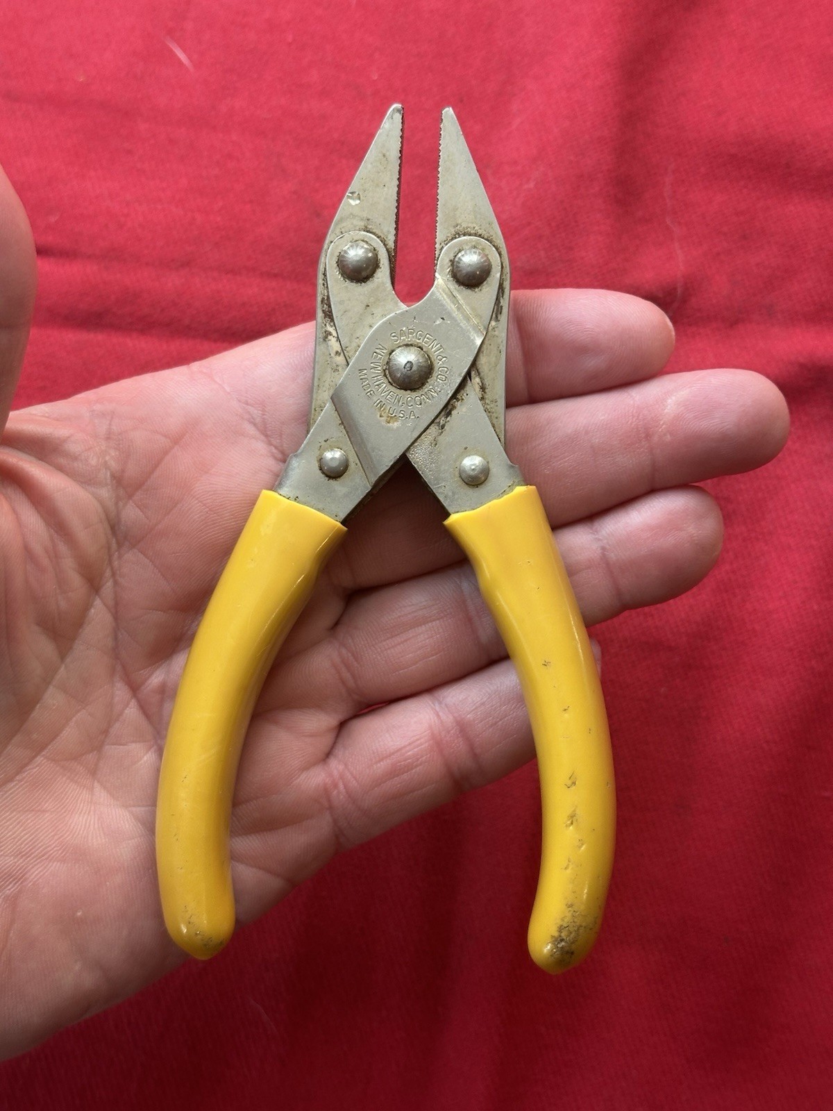 VTG 1940s 1950's Sargent 6” Parallel Jaw Pliers With Cushion Grips New Haven USA