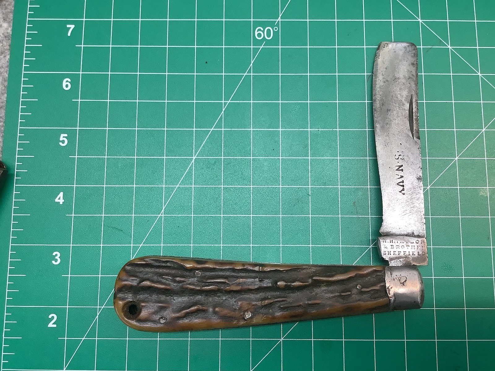 Antique H H Taylor &Sons  U S NAVY  Stag Rope Knife