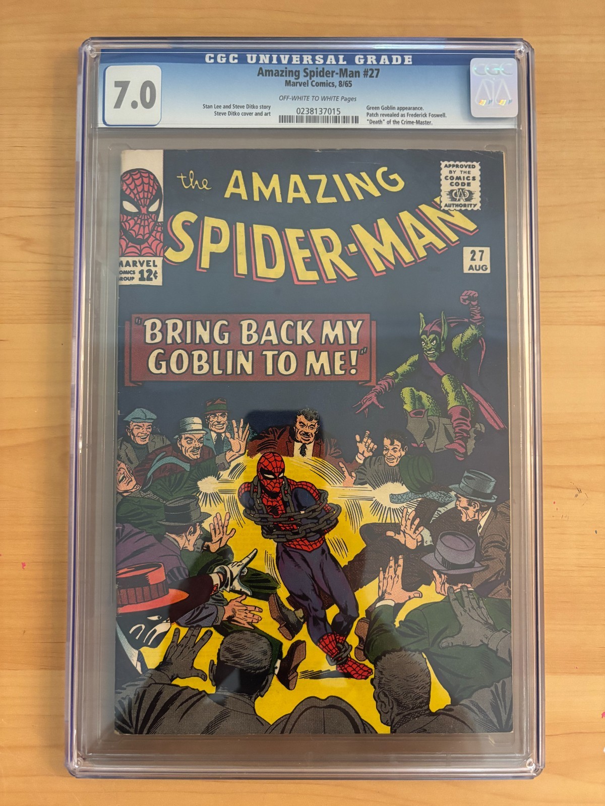 AMAZING SPIDER-MAN #27 CGC 7.0 OW/W - GREEN GOBLIN APPREARANCE - STEVE DITKO ART