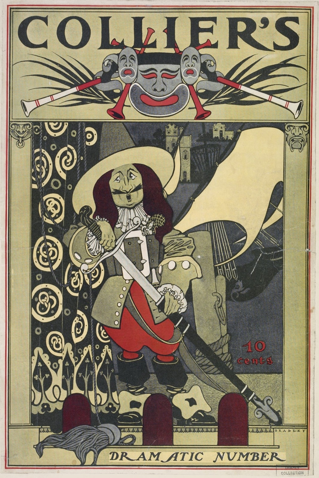 Collier's Dramatic Number Poster 🎭 - Early 20th Century Artistic Print -