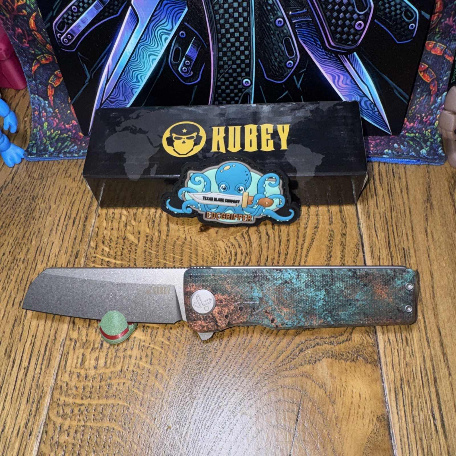 Kubey Sailor Salt Rot TexasTinker/EDCGripper Custom Exclusive Back Flip Linerlok