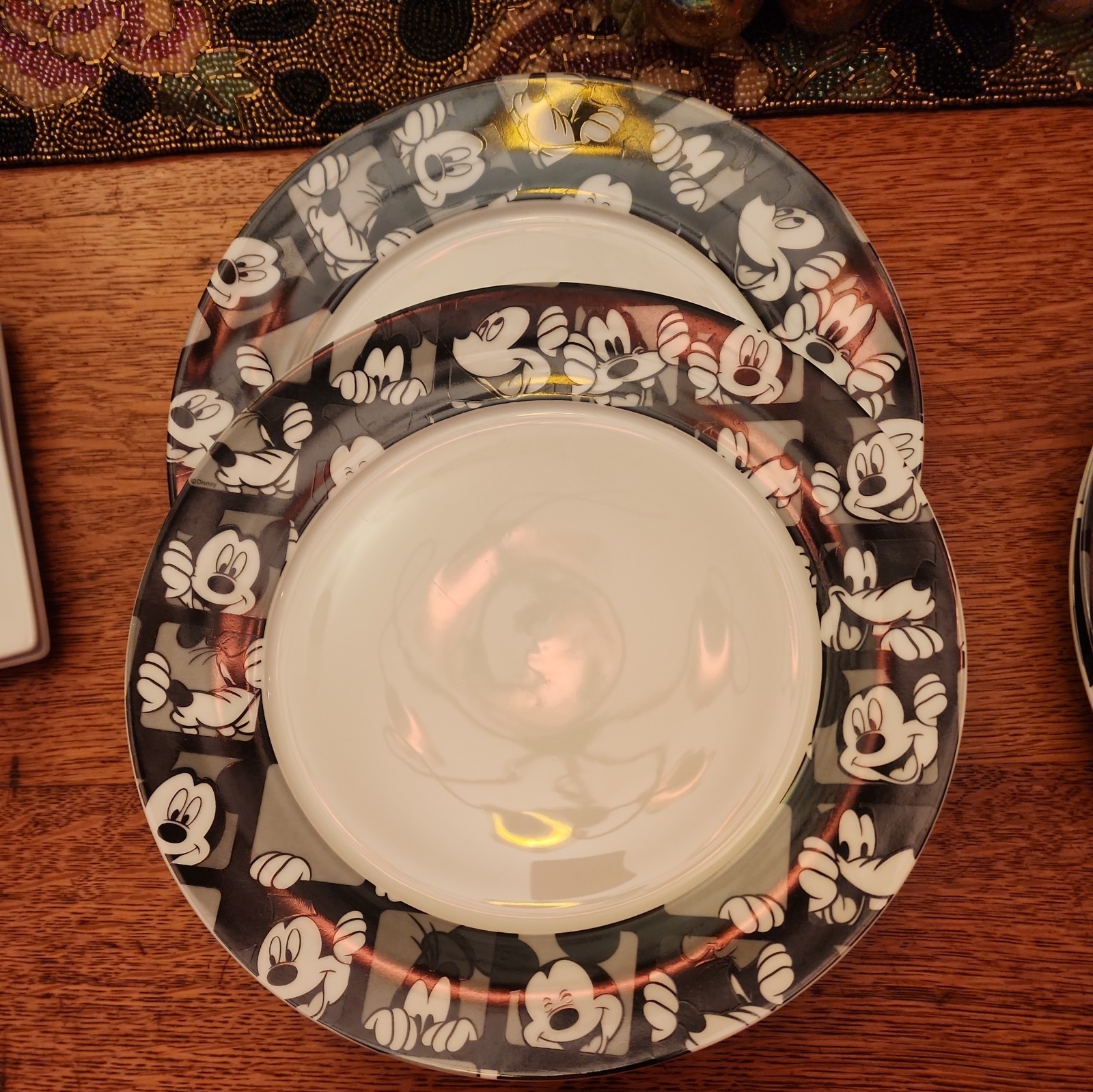 Disney Mickey Mouse and Goofy black white gray 10.5\