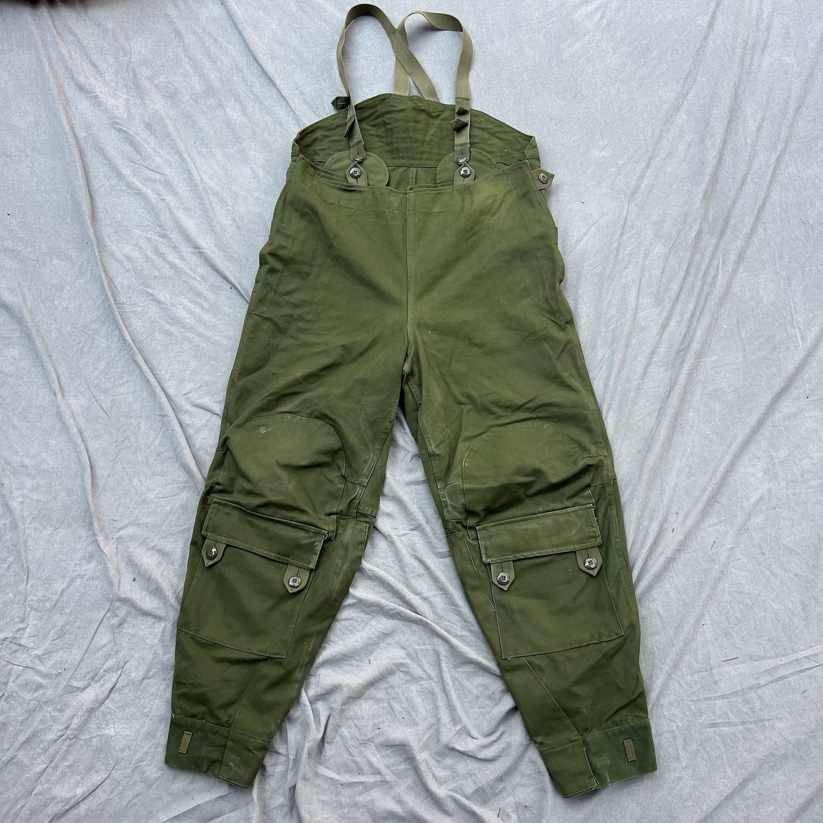 VTG 1961 C54 Swedish Military Cold Weather Motorcycle Bibs Unlined Green Overall