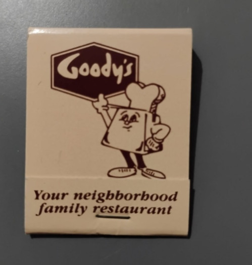 Vtg Goodys Family Restaurant New Mexico Matchbook Albuquerque Santa Fe Unstruck