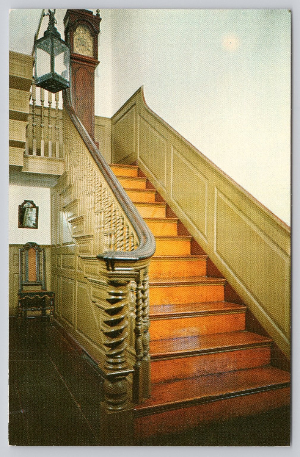 Salem MA Derby House Stairway 1761 Colonial Architecture Postcard Walter H