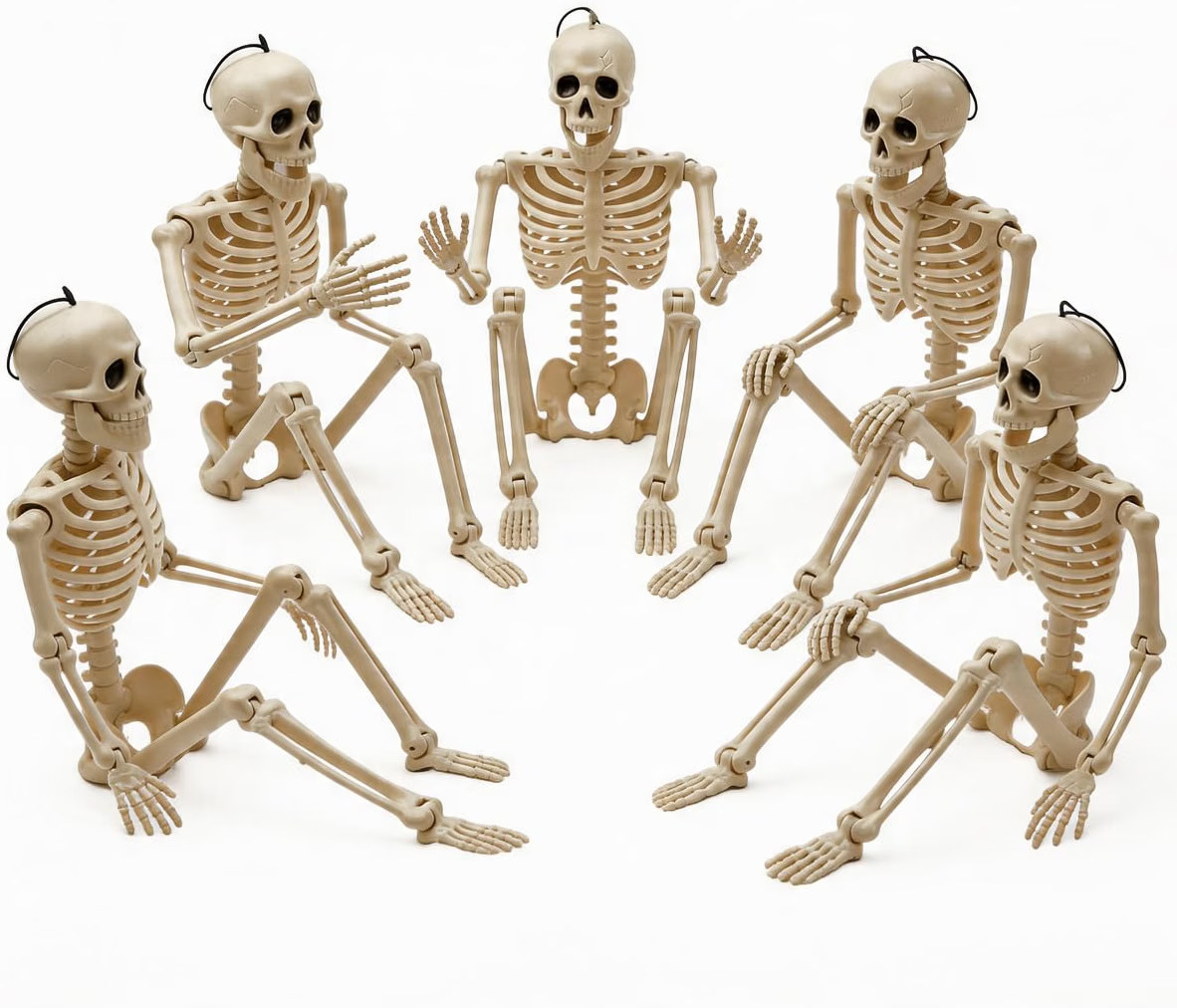 5 PCS Posable Halloween Skeleton Decor 16 Inches, Full Body Posable Joints Hangi 5 PCS Posable Halloween Skeleton Decor 16 Inches, Full Body Posable Joints Hangi