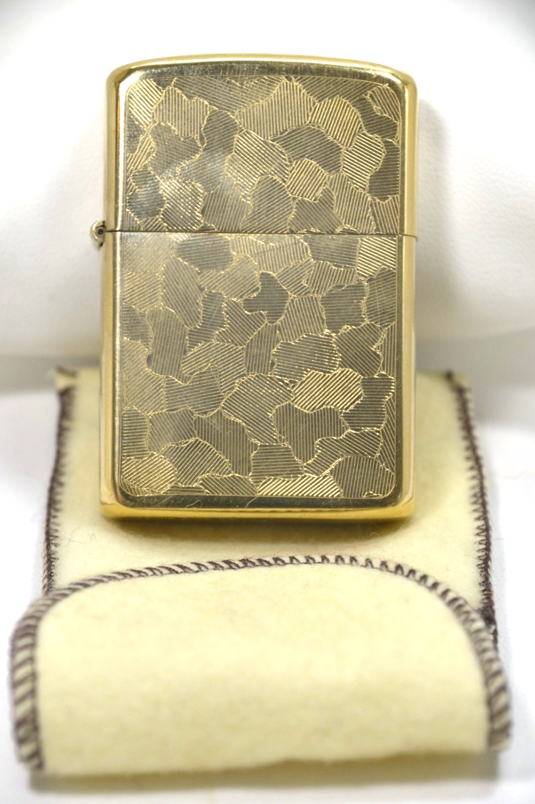 1950s Zippo 10K Gold Filled Shimmer Geometric RARE Pattern Full Size w/pouch
