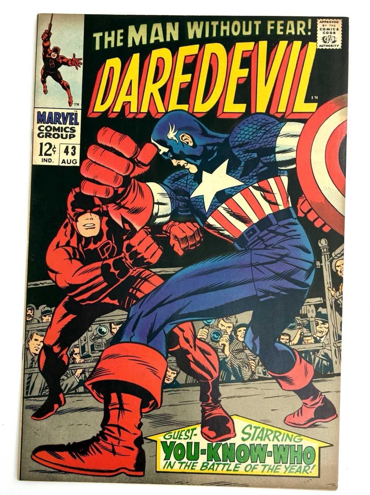 Daredevil #43 1968 6.0 F 🔑 1st Battle Daredevil Vs Captain America