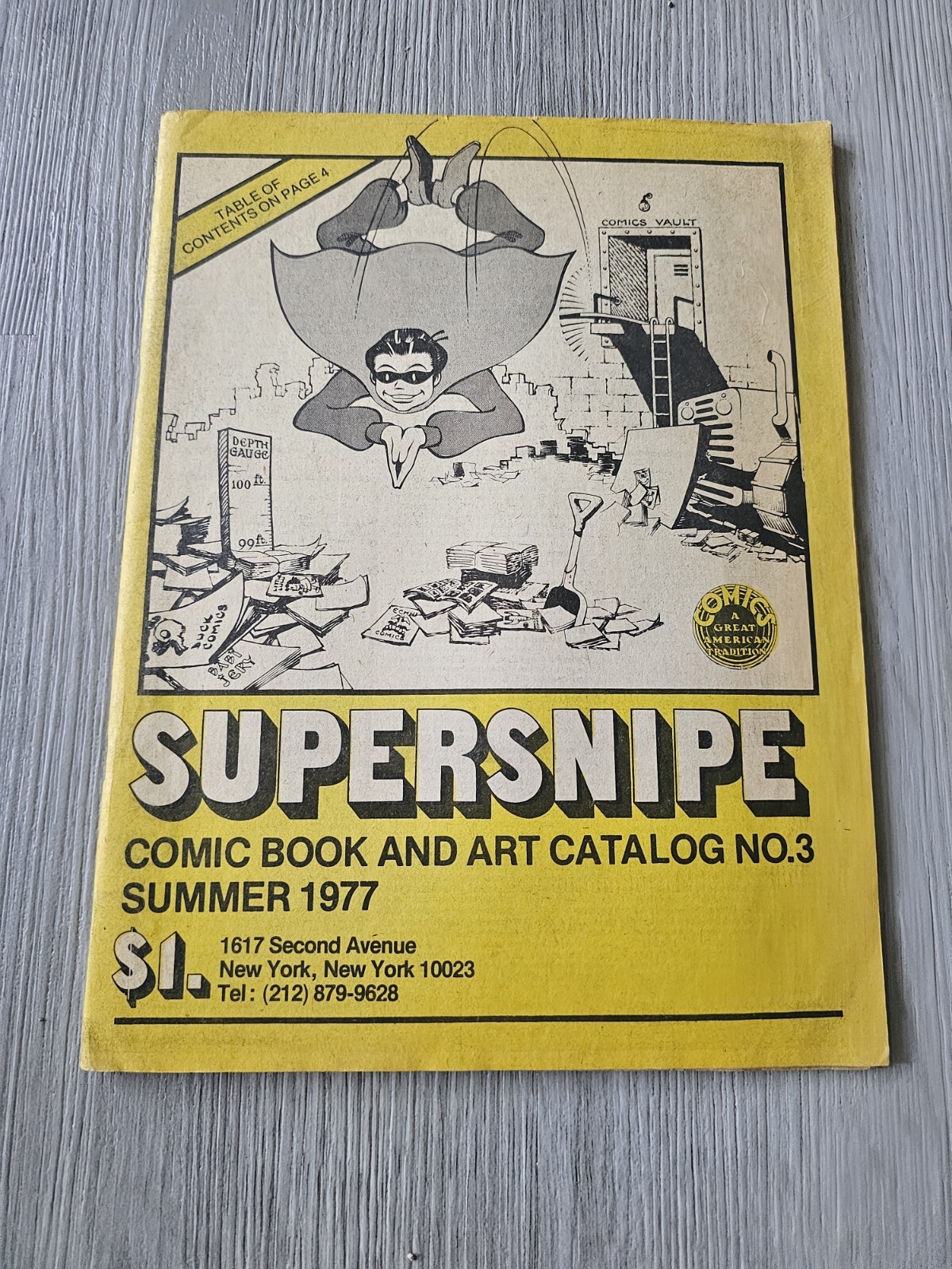 1977 SUPERSNIPE NY Comic Book & Art Store Catalog No. 3 w/ Insert Super Snipe