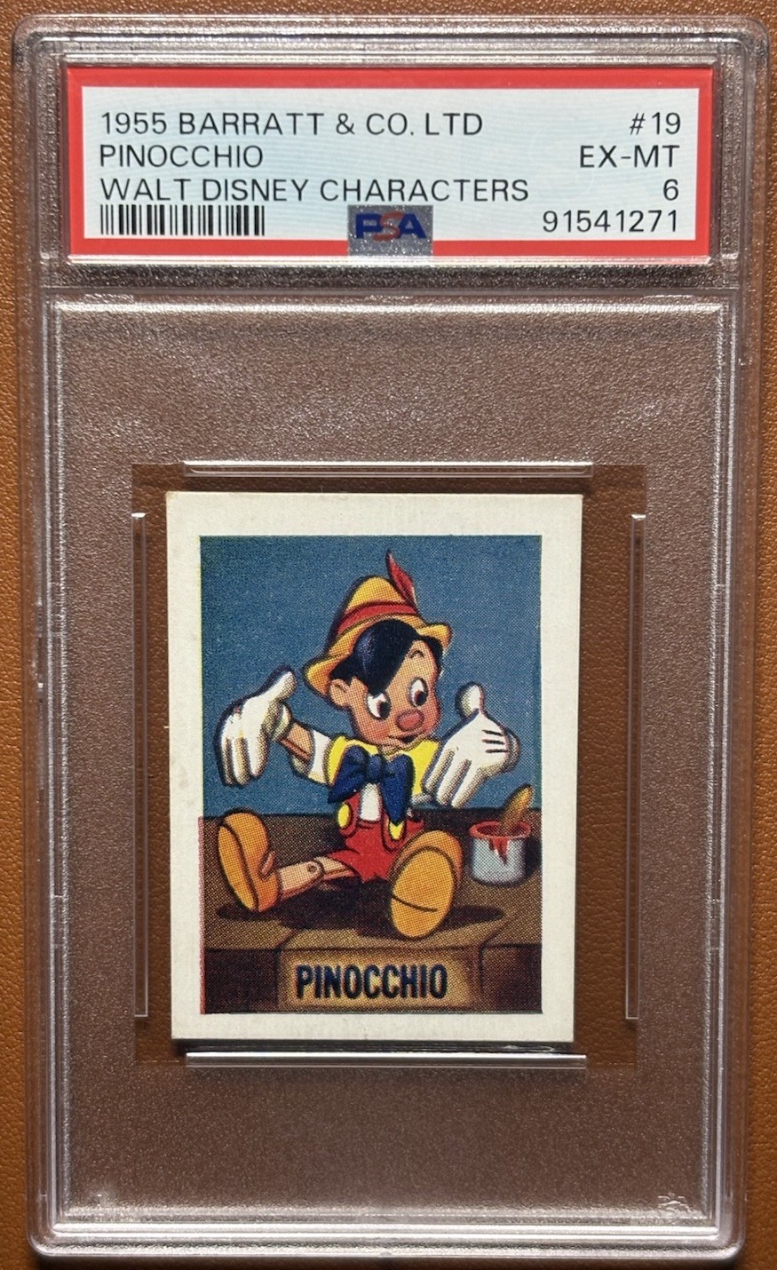 1955 Barratt & Co #19 Pinocchio RC Rookie Disney Vintage PSA 6 POP 2 High Grade