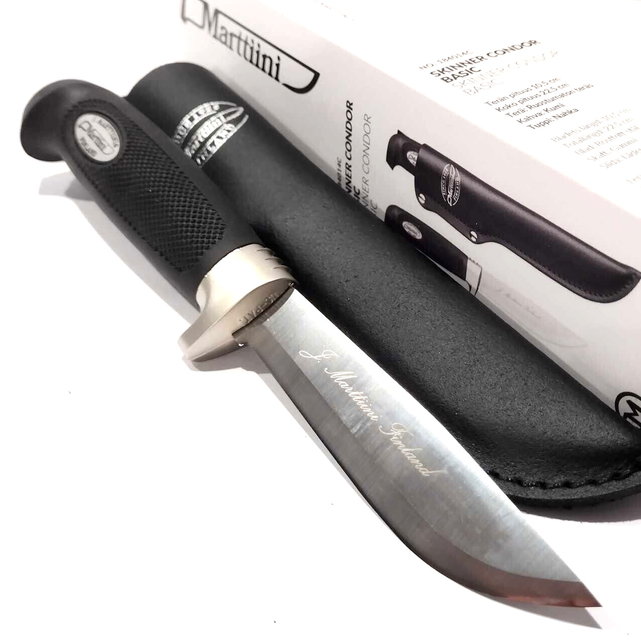 Marttiini Finland Skinner Condor Basic Hunting Fishing Knife + Leather Sheath