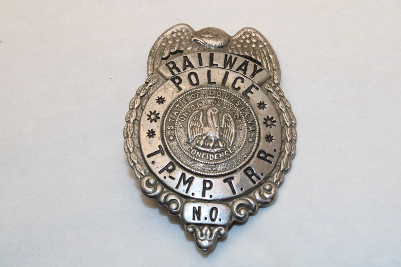 Vintage OBSOLETE New Orleans Louisiana Railroad RAILWAY POLICE BADGE