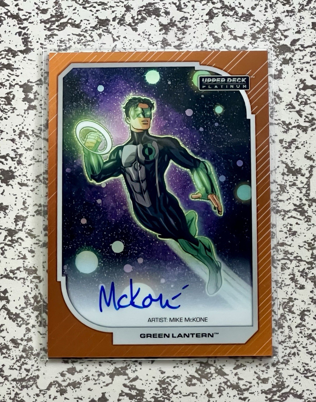 2026 Upper Deck Platinum DC Green Lantern Orange Artist Auto #06/35 Mike McKone