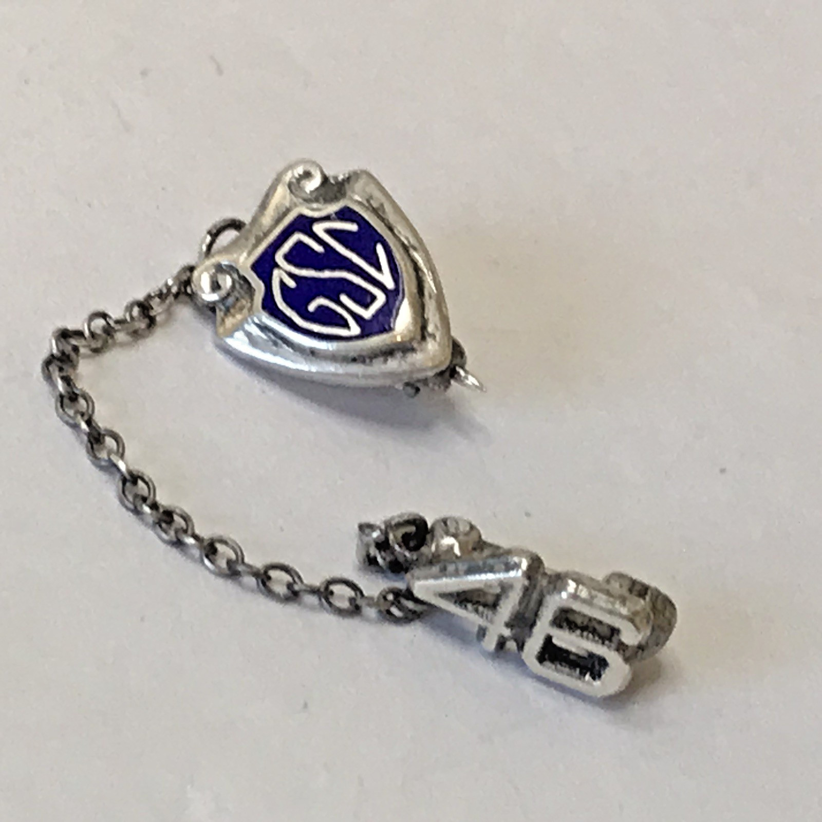 GSC School 1946 Sterling Silver Brooch Pin Vintage 1946